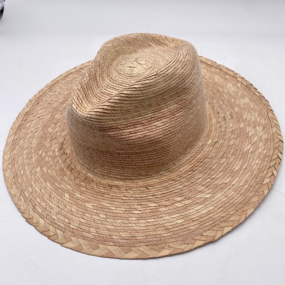 MEXICO Unbranded Wide Brim Straw Hat 7 1/8 Woven Cattleman Sun Protection NEW